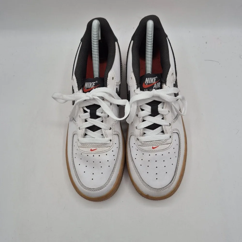 Nike Air Force 1 Low Shoes Mens Size 7Y White Black Gum Smile Face‎ DD5854-100